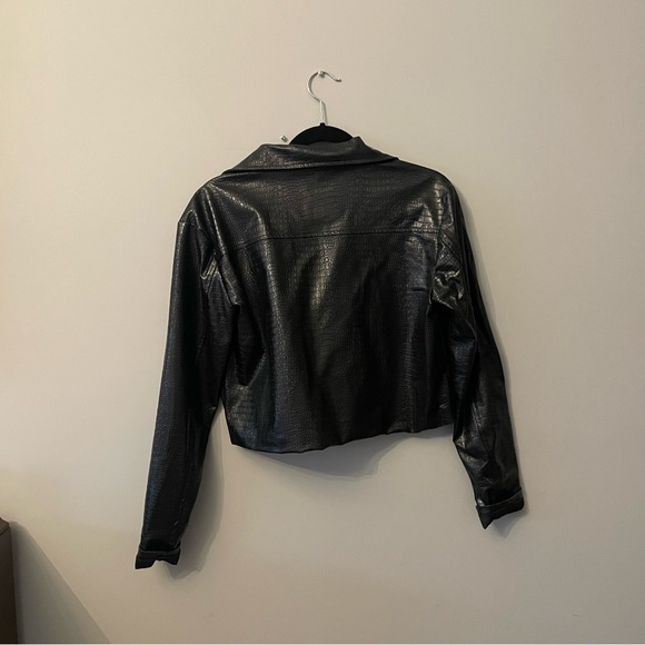 superdown x Revolve Colette Cropped Moto Jacket in Black - Picture 6 of 8